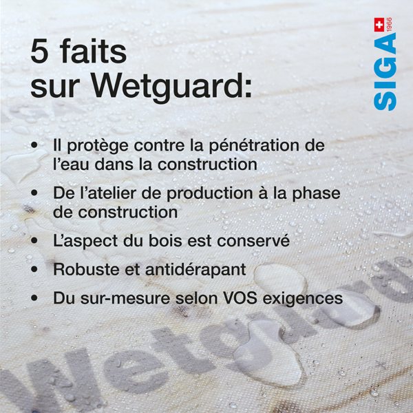 Liste des 5 faits concernant le produit SIGA Wetguard