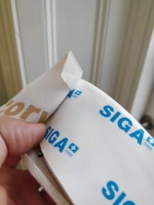Corvum® tape with pre-fold. Note how the adhesive is proud of the backing