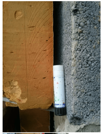 Poor quality installation. Although this example is in a brick & block wall, the same issues can occur with rigid insulation in a partial fill cavity on any building site.