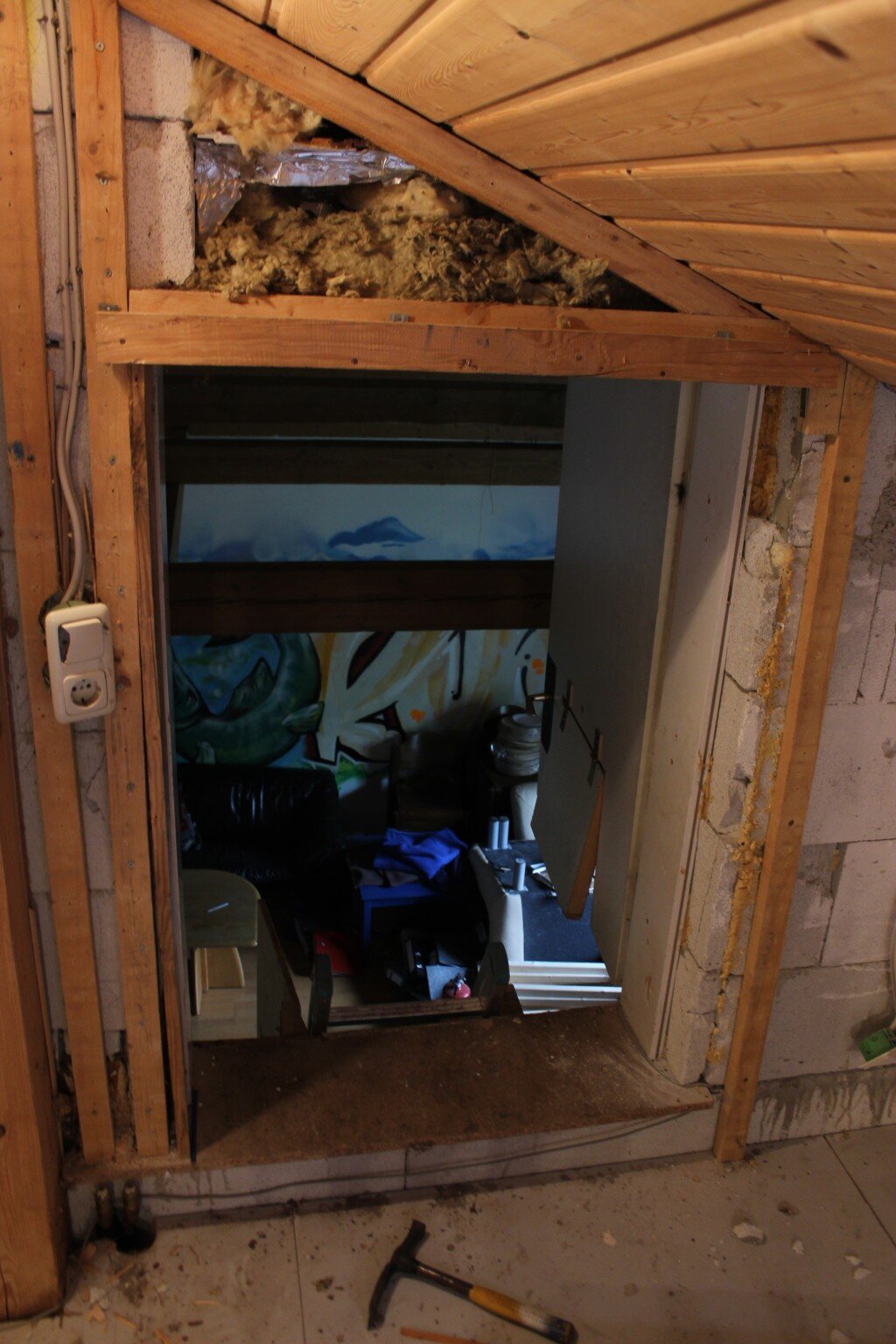 Photo of the attic of the Scout Clubhouse
